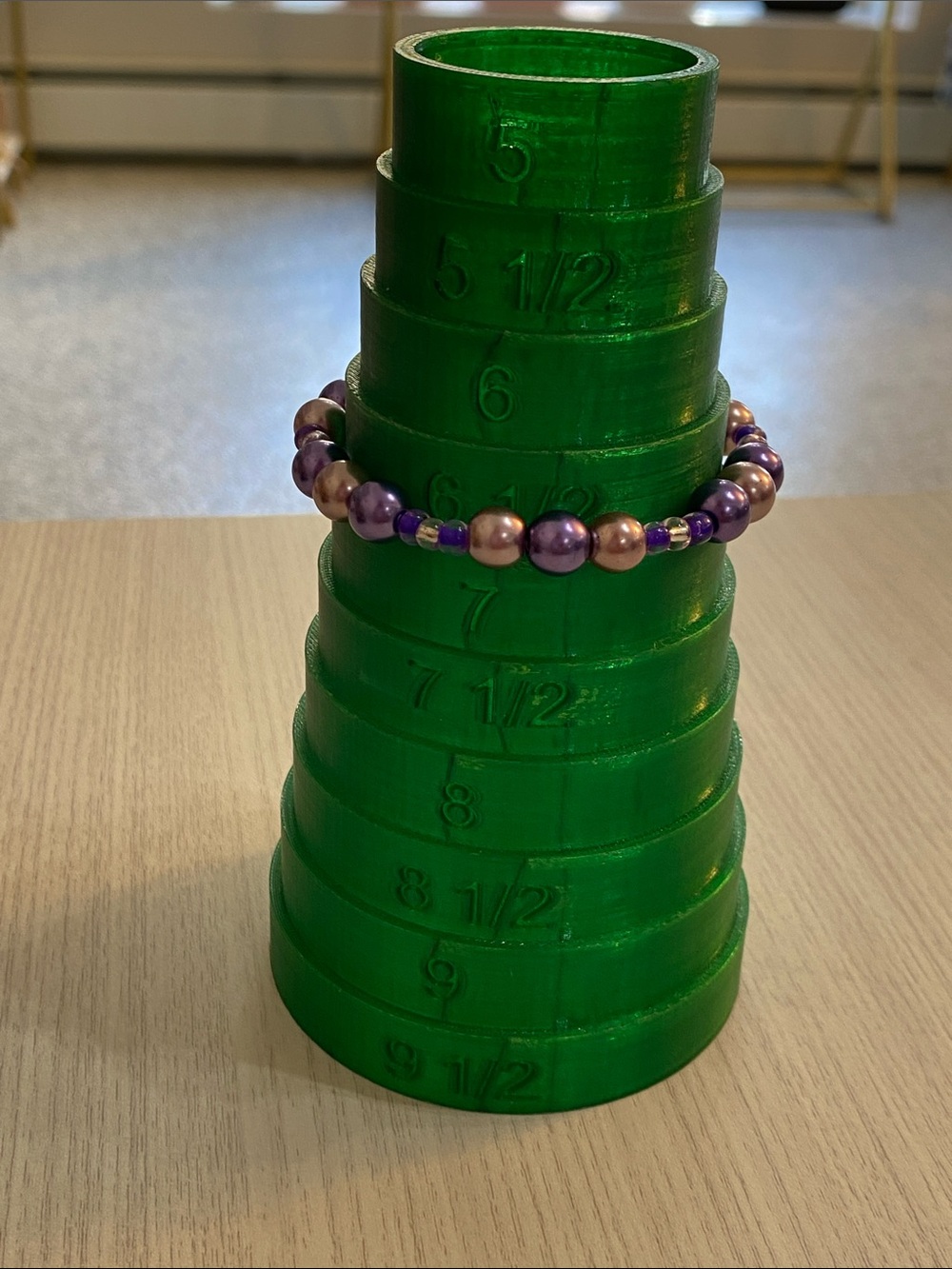 Purple Pearl Bead Stretch Bracelet - Women Jewelry - Picture 4 of 4